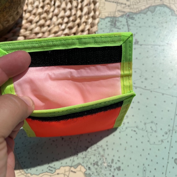 Vintage 90s Mary Neon Velcro Wallet / Pouch / Pocket - Picture 3 of 3